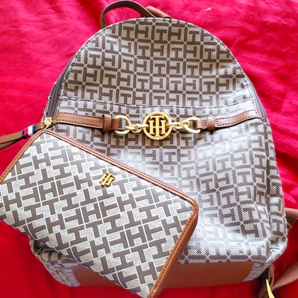Tommy Hilfiger backpack and matching wallet